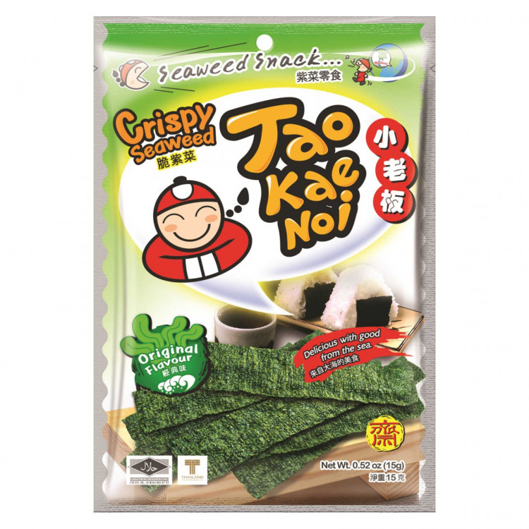 Снеки из морских водорослей Оригинальные TAO KAE NOI, 15 гр
