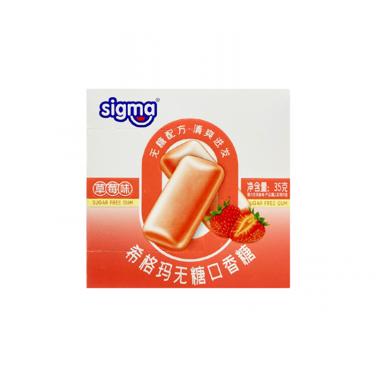 Жевательная резинка без сахара со вкусом клубники Sigma, 35 г
