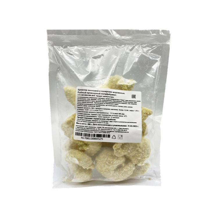 Креветки Ваннамей в панировке с/м / Don Kreveton. 300г