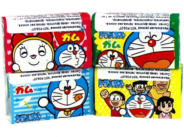 Жевательная резинка содовая Кот-робот Дораэмон 1 шт. 5,5 гр