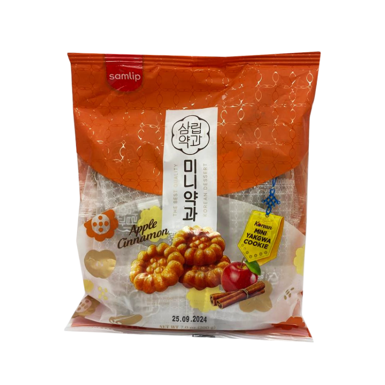 Корейское печенье Mini Yakgwa со вкусом яблока с корицей Samlip, 200 г