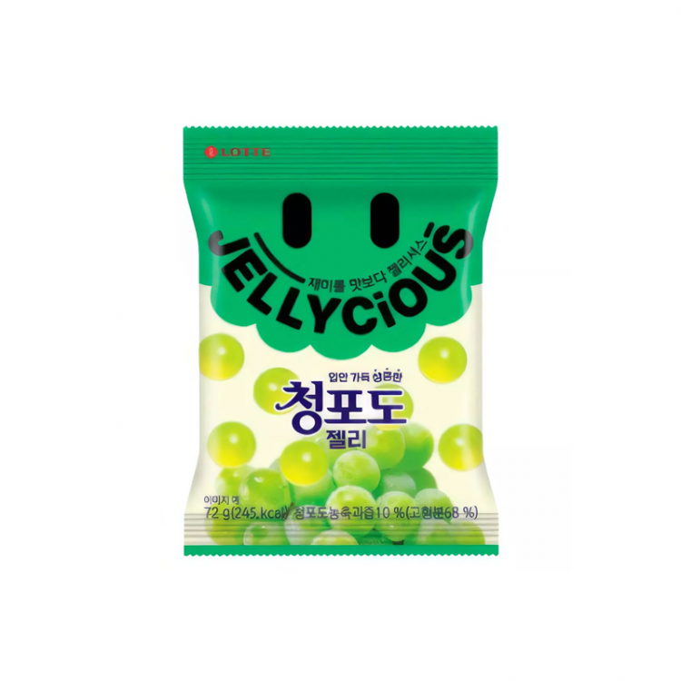 Жевательный мармелад со вкусом зеленого винограда "JellyCious" Lotte, 72 г