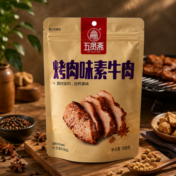Мясо соевое со вкусом барбекю Wuxianzhai, 108 гр