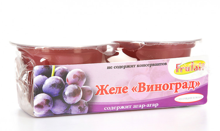 Желе виноградное с кусочками кокоса, 236 г