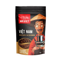 Кофе растворимый сублимированный "Мистер Вьет" с добавлением кофе жареного молотого, 75 г
