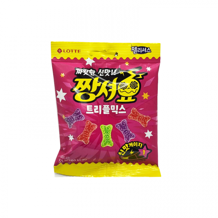 Жевательный мармелад кислый ассорти вкусов "JellyCious" Lotte, 51 г