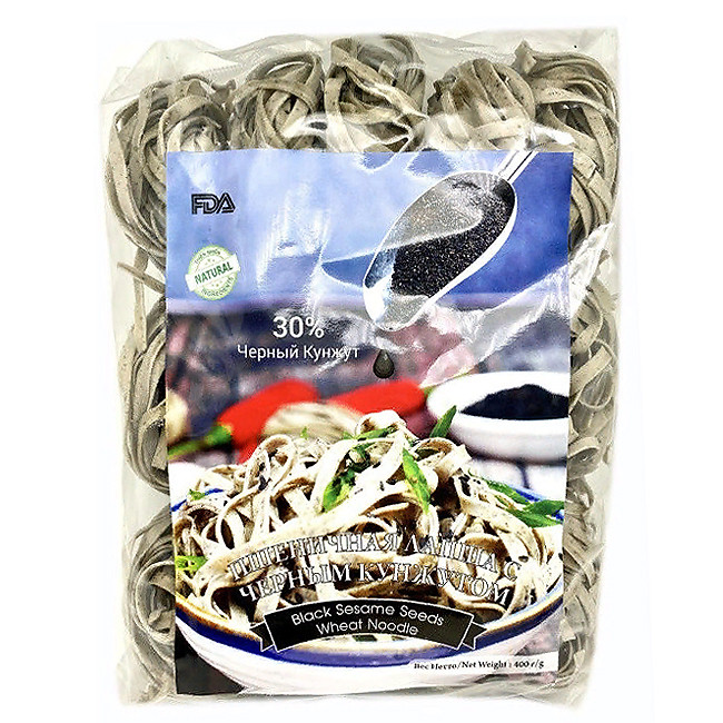 Лапша пшеничная с черным кунжутом, 400 гр ВЫВОД