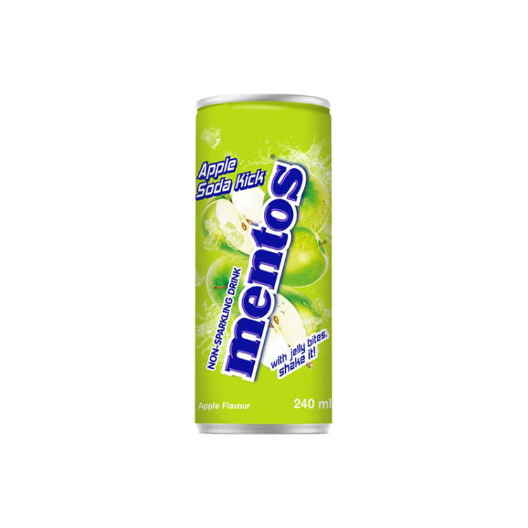 Напиток негазированный Mentos Apple Soda Kick, ж/б 240 мл