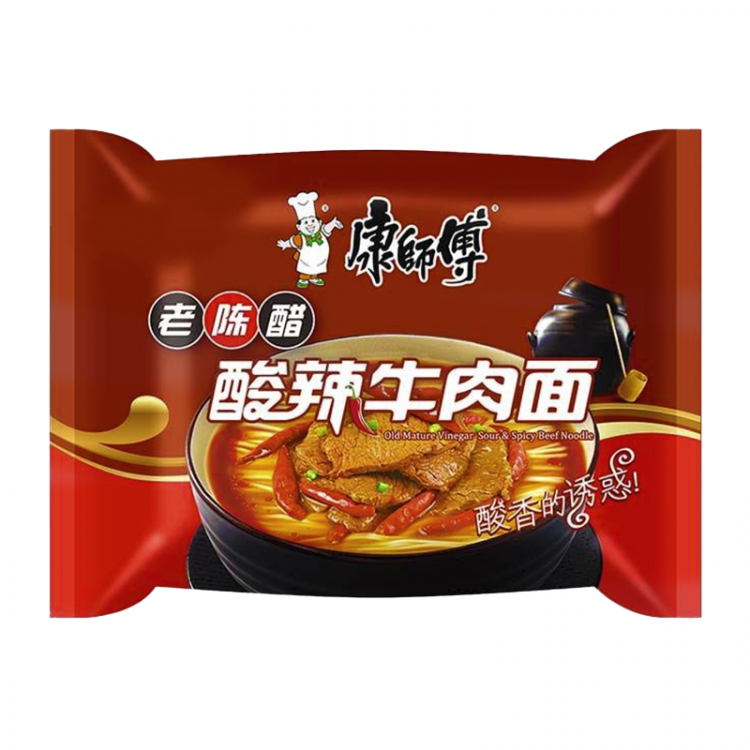 Лапша б/п со вкусом кисло-острой говядины Kangshifu, 110 г