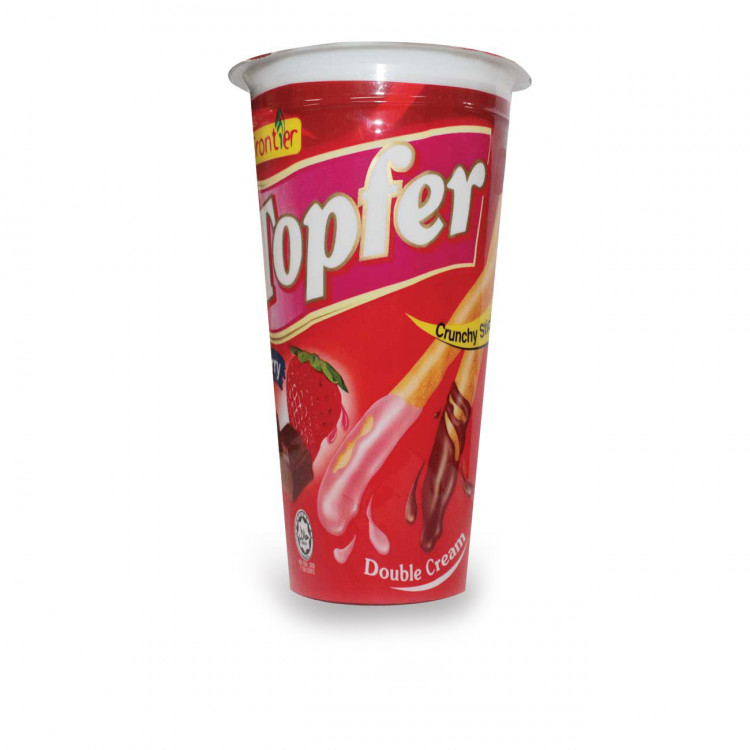 Палочки бисквитные Topfer с шоколадным и клубничным кремом, 40 гр