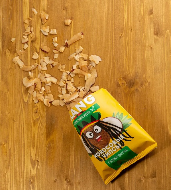 Кокосовые чипсы SLANG Сахарный тростник, 30 гр