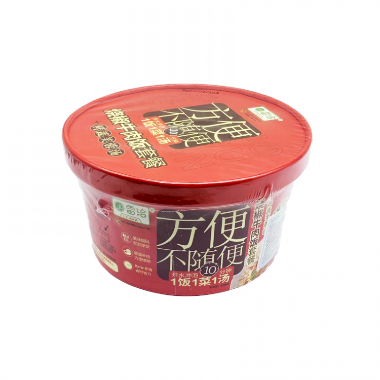 Рис быстрого приготовления со вкусом жареной говядины с перцем LeiQia, 169 г