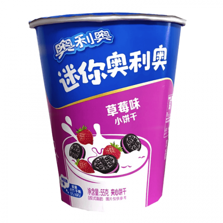 Печенье Oreo мини с клубничным кремом, стакан, 55-61,3 г