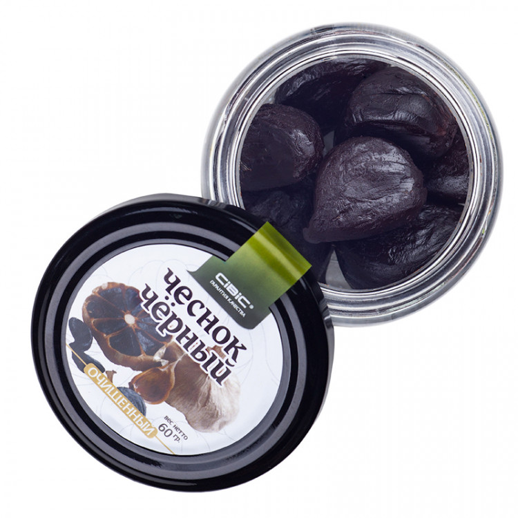 Чеснок черный ферментированный очищенный, 60 гр