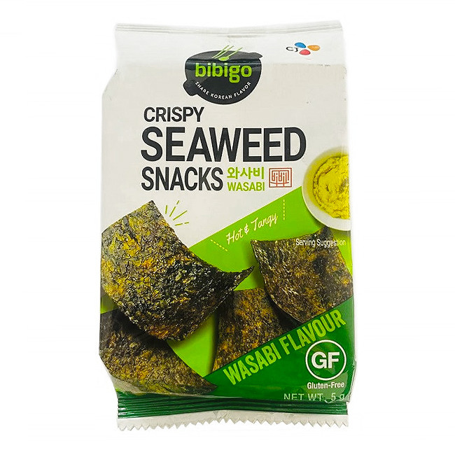 Снек из морской капусты со вкусом васаби CJ Bibigo, 5 гр