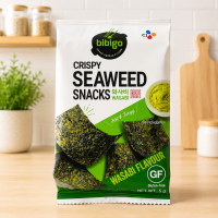 Снек из морской капусты со вкусом васаби CJ Bibigo, 5 гр
