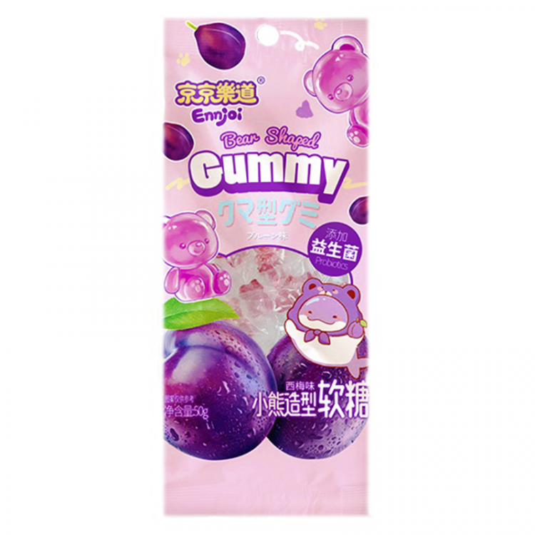 Конфета желейная в форме медведя, со вкусом сливы Guandong, 50 г